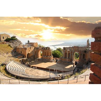 Fototapete PAPERMOON "Altes Theater", bunt, B:3,5m L:2,6m, Vlies, Tapeten