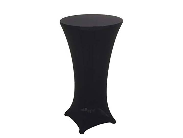 Mendler Set Stehtisch + Stehtischhusse HWC-J30 Ø60cm - Husse schwarz Bistrotisch, Tischhusse, klappbar höhenverstellbar
