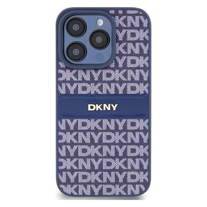 DKNY PU Leather Repeat Pattern Tonal Stripe Case for iPhone 15 Pro Blue (Apple iPhone 15 Pro) (1714462325)