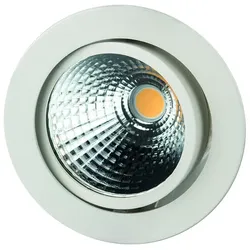 Rutec Projekt LED Einbaustrahler GLIN COB, IP40, rund, Ø 11.6cm, 500mA, 20W 3000K 1968lm 24°, schwenkbar, exkl. BG, weiß RUP-PEH801WWOK