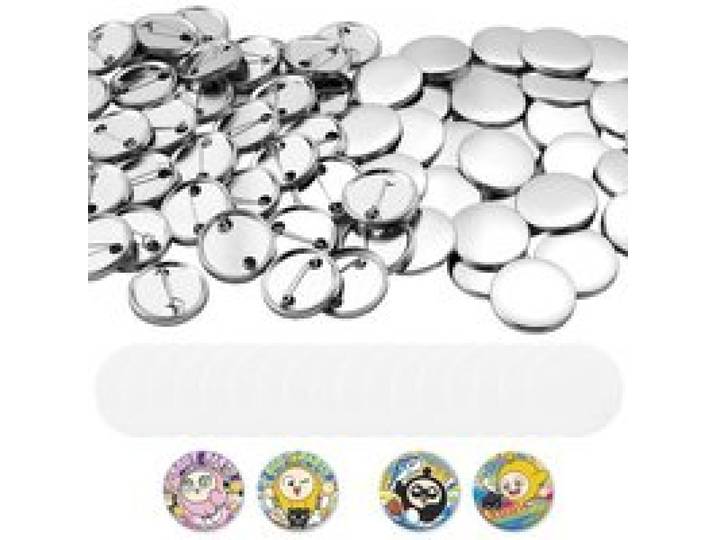 VEVOR Buttonrohlinge 200-tlg. 32mm für Buttonmaschine mit Sicherheitsnadel, Transparente Mylar-Folie & Runde Blanko-Papiere für DIY-Projekte zu Hause Schulveranstaltungen & Individuelle Studios