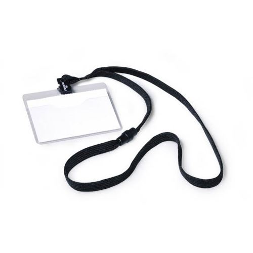 DURABLE Namensschild, mit Textilband, 90 x 60 mm, schwarz