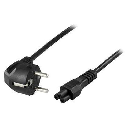 Deltaco DEL-109FA power cable Black CEE7/7 C5 coupler (3 m) (DEL-109FA)