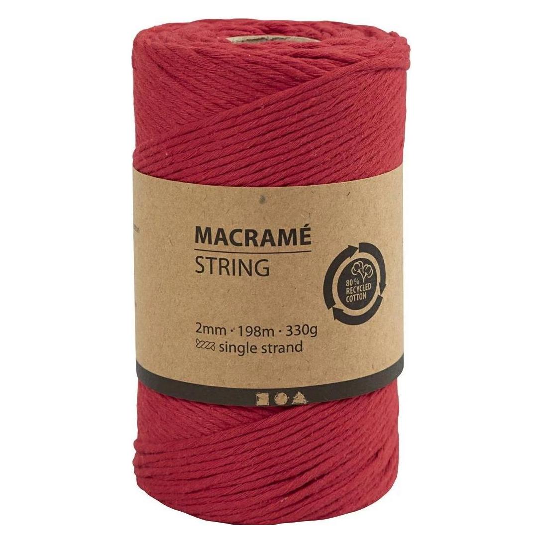 Creativ Company Baumwollgarn Macramé Kordel Rot (198 m) (977558)