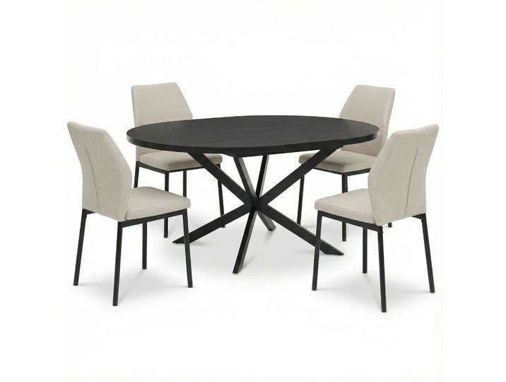 ESSGRUPPE CHESTER/VANORA 5er Set schwarz