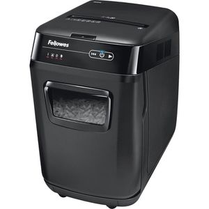 Fellowes Aktenvernichter 4653601 AutoMax 200C, schwarz, 200 Blatt Autofeed, 32 Liter, 4x38 mm Partikelschnitt, P-4