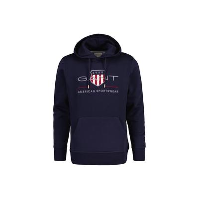 Sweatshirt GANT "Sweatshirt REGULAR ARCHIVE SHIELD HOODIE", Herren, Gr. L, blau, Obermaterial: 78% Baumwolle CO. 22% Polyester PES., Sweatshirts Sweatshirt