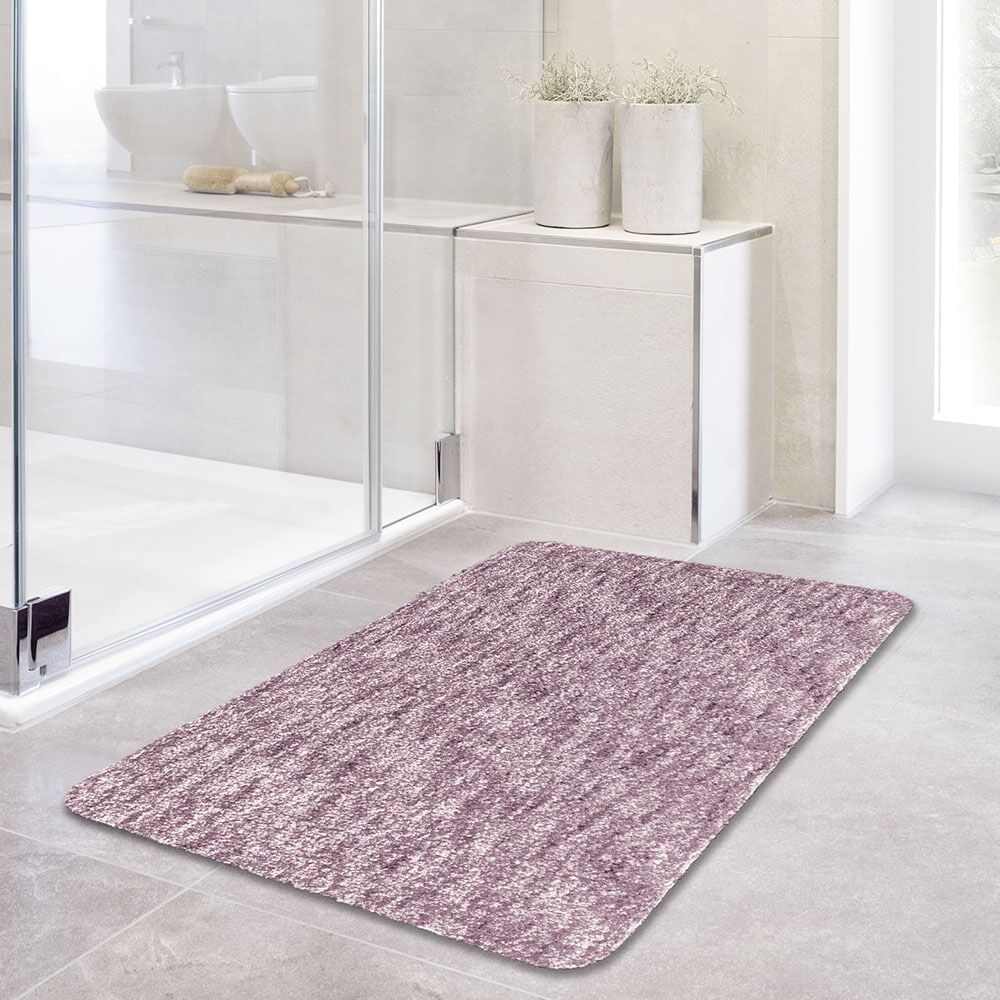 Badematte LINEA DUE "Touchme", lila (mauve), H:18mm, Polyester, Badematten, Badematte