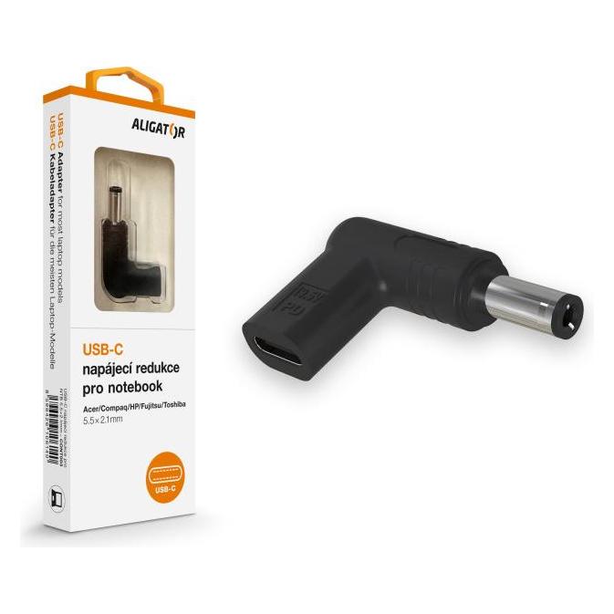Aligator USB-C-Netzteil 5,5 x 2,1 mm für Acer/ Compaq/ HP/ Fujitsu/ Toshiba -Laptops (CONT003)