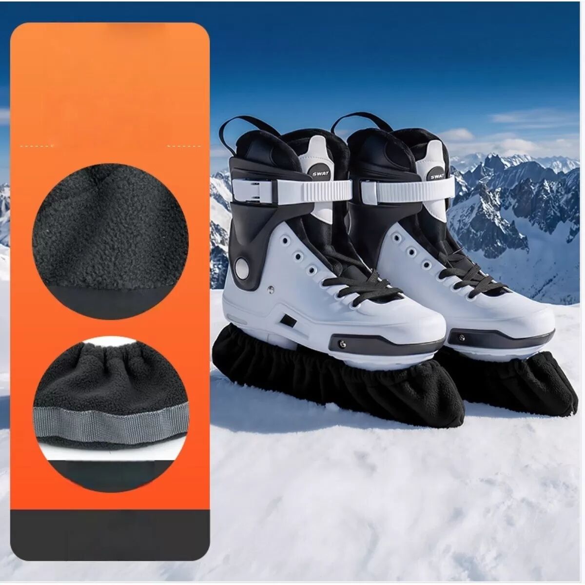 INF Fleece-Eislaufschuh-Kufenschoner für Speed-Skates – Schützen Sie Ihre Kufen Schwarz