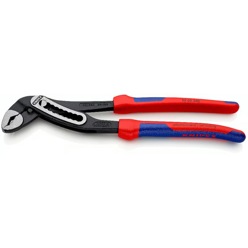 Knipex Alligator 88 02 300, Rohr- / Wasserpumpen-Zange (rot/blau, 9-stufig verstellbar)