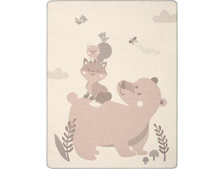 Babydecke BIEDERLACK Babydecke Foxy&Friends , beige (beige, natur), B:75cm L:100cm, Baumwolle, Polyacryl, Polyester, Wohndecken, Babydecke, 75 x 100, mit Zierstich