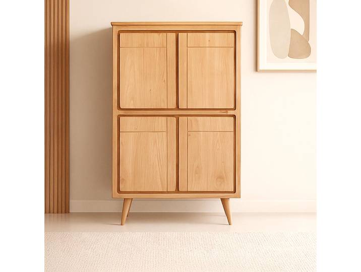 Buffet haut en bois massif 4 portes - Pragati