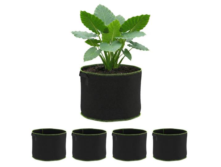 Pflanzsack mit Tragegriffen 5er Set 37L