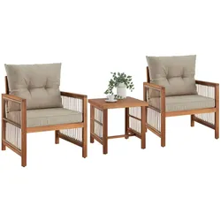 tectake Lounge-Set Eivissa im Rope-Design mit XXL-Polsterung  Natur