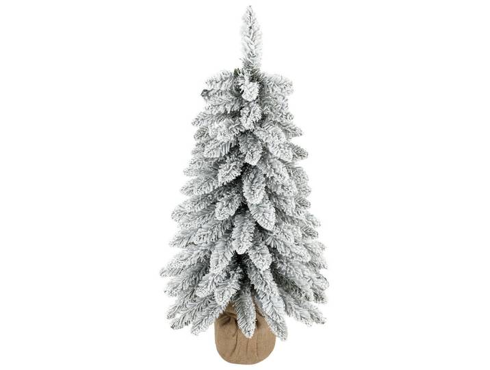 ComfortXL Weihnachtsbaum De-41601 Schlanker Pencil-Baum 90 cm, 107 Zweigspitzen, Jutebasis Weiß, Kunststoff, 90 cm, Dekoration, Weihnachtsdekoration, Christbäume & Zubehör