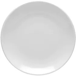 Caterado 6 x Bistro Teller flach 25cm, Farbe:WEISS Material:Porzellan