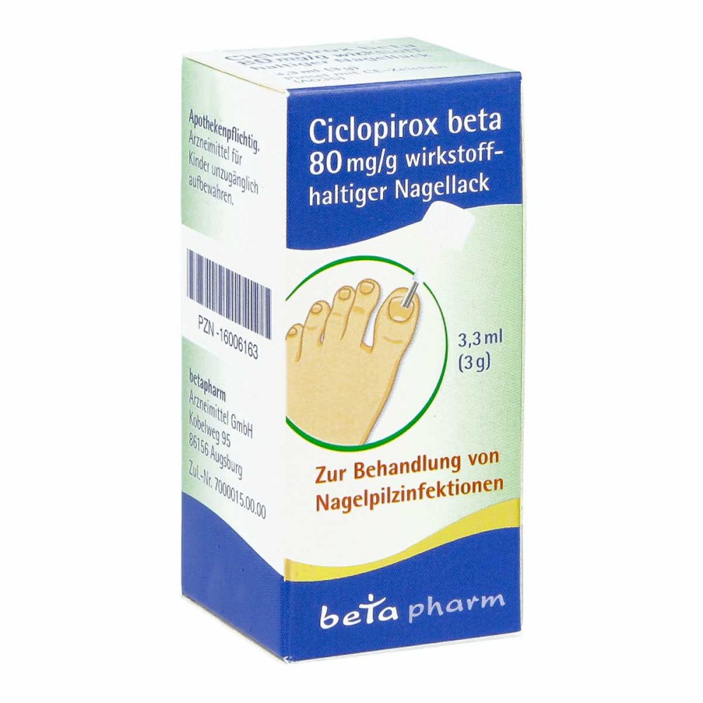 betapharm Arzneimittel GmbH Ciclopirox Beta 80 mg/g wirkstoffhaltiger Nagellack 16006163