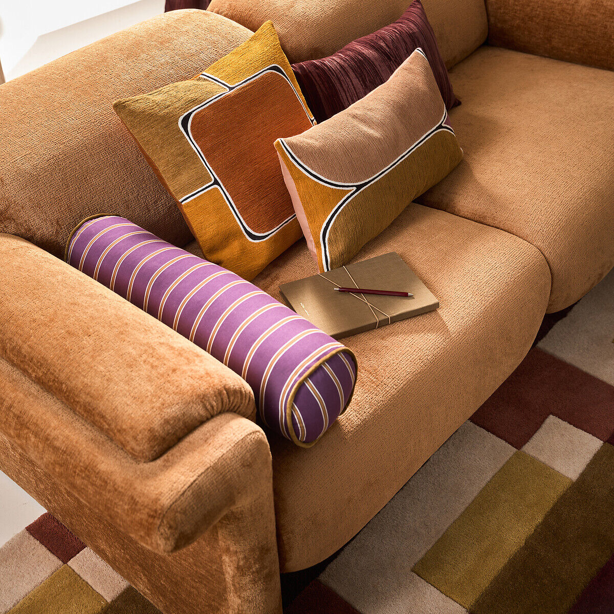 LA REDOUTE INTERIEURS Coussin forme boudin en velours, Georgio