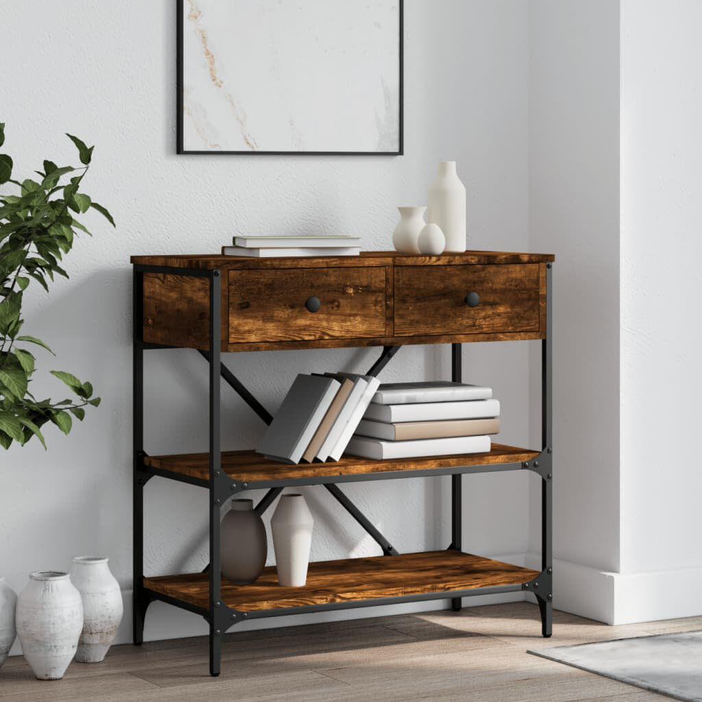 Borough Wharf Regnier Console Table Grey 75cm L x 34.5cm W x 75cm H