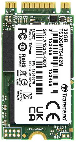 Transcend MTS402M 32GB Interne M.2 PCIe NVMe SSD 2242 SATA III Industrial TS32GMTS402M
