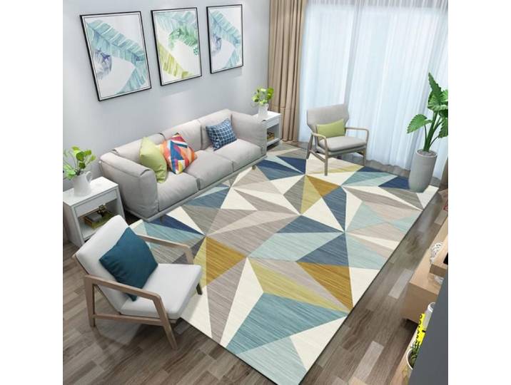 Tapis simple chambre maison impression salon tapis moderne - Vantory - géométrique canapé et table basse couverture tapis de porte