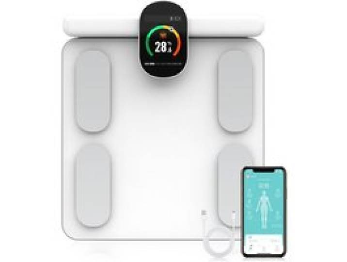 Blanc Balance de graisse corporelle intelligente à 8 électrodes balance électronique professionnelle pour mesure de graisse et poids