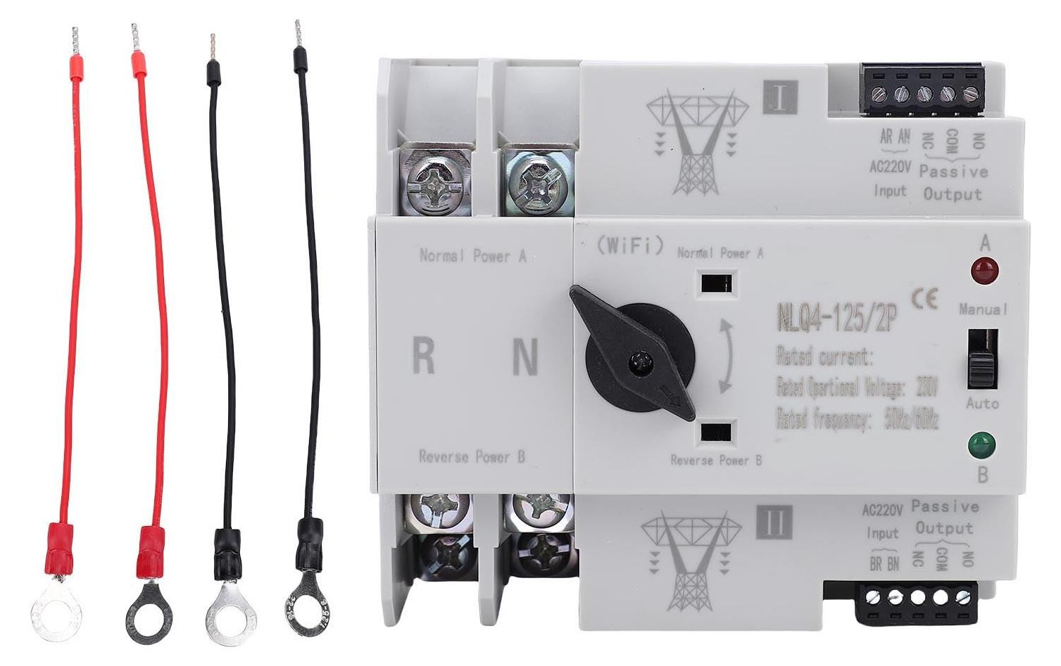 Lustrens WiFi Automatische Omschakelaar 2P 63A DIN-Rail