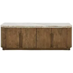 TV-SCHRANK aus Massivholz und Marmor 146/48/42 cm