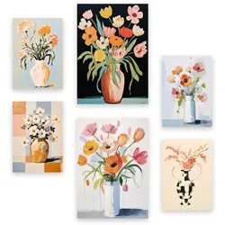 POSTER Set Mit 6 Blumenvasen A3 & A4 Rahmenlos