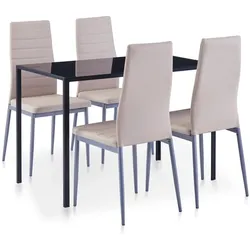 vidaXL 5-tlg. Essgruppe Cappuccino-Braun