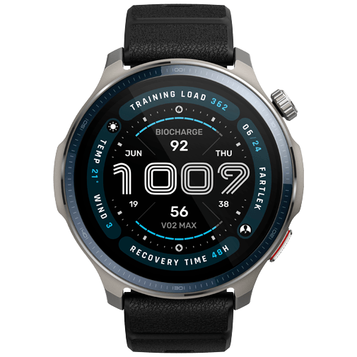 Amazfit Balance 2 Silber (Schwarzes Silikon Armband)