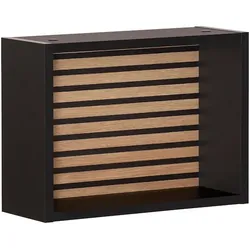 Möbelpartner Wandregal Zebra | HxBxT 30x40x16cm | 1x Würfelregal | Akustikpaneele Eiche/Schwarz | Schweberegal Hängeregal von PROREGAL