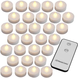 Monzana LED-Teelichter 993217, weiß, flackernd, mit Fernbedienung, 30 Stück