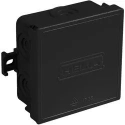 KAISER 25266 Kabelabzweigkasten IP55, mit Einführungen 7 x 20 mm, 75 x 75 x 37 mm, schwarz RAL 9005  - 100 Stück
