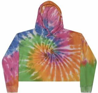 Tie-Dye CD8333 Women's Crop Hoodie in Eternity size Large   Cotton/Polyester Blend 8333