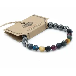 Faceted Gemstone Bracelet - Magnetic Rainbow