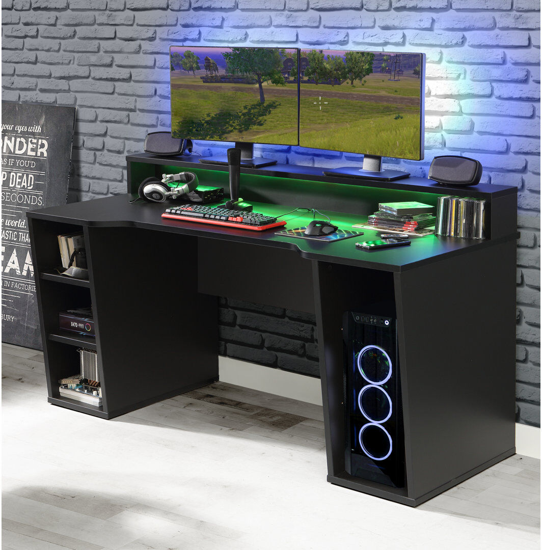 Wade Logan Bottorff Computer Desk Matte Black 160cm W X 72cm D