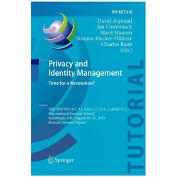 Privacy and Identity Management. Time for a Revolution?, Fachbücher