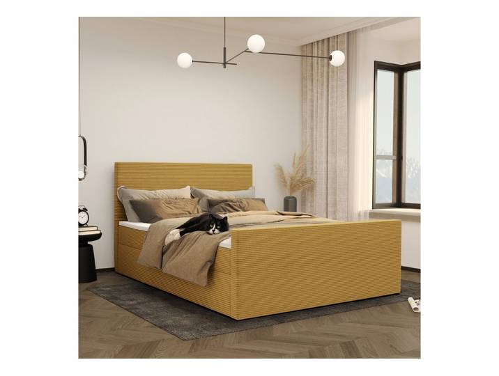 Kaiser Möbel Boxspringbett Modern mit bettkasten und topper VIESTA stoff Poso, Große Auswahl an Größen, zwei Bettkästen, Topper