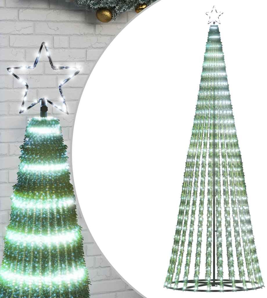 vidaXL Sapin de Noël à LED 475 LED blanc froid 247 cm