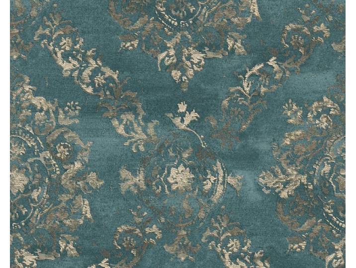 ORNAMENTEN BEHANG Vintage Stijl - blauwgroen parelbeige - A.S. Création My Home My Spa