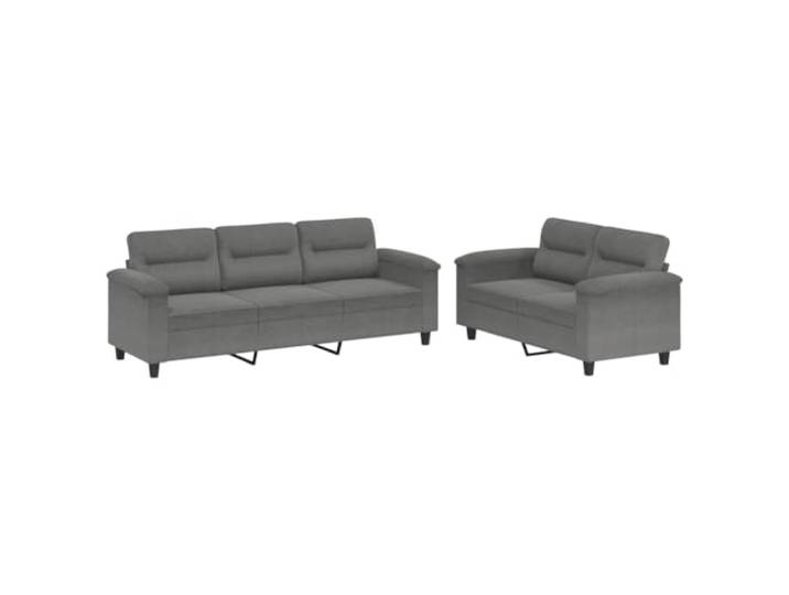 GHVBNMF 2-TLG Sofagarnitur mit Kissen Dunkelgrau Mikrofaser Couch Set Bequemes Polstermöbel Set aus pflegeleichtem Mikrofaserstoff für Ihr Wohnzimmer. Dicke Kissen sorgen für Komfort.