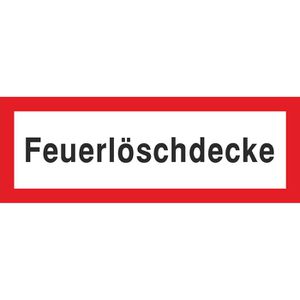 Abtec Hinweisschild DIN 4066, Folie, 14,8 x 5,2 cm, Feuerwehr, Feuerlöschdecke