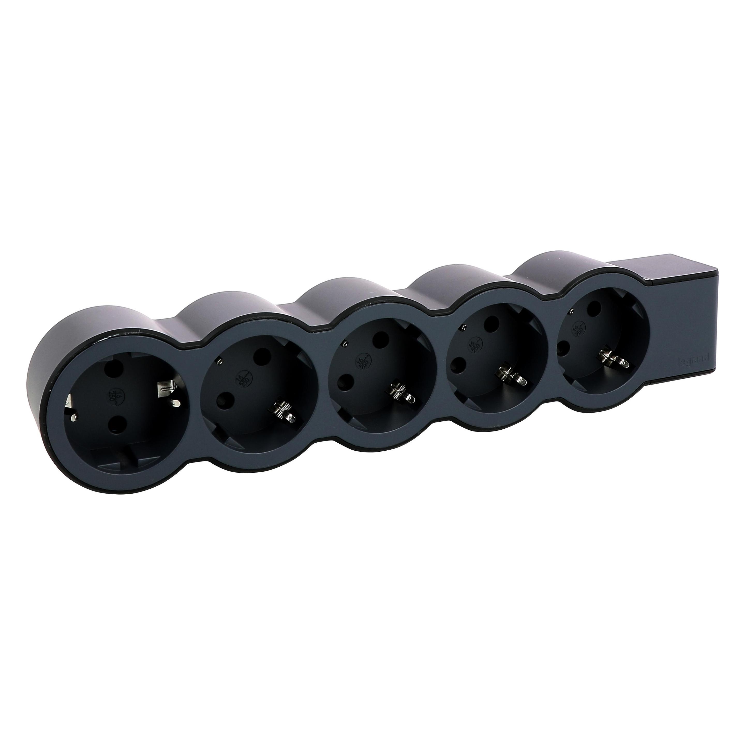 Legrand Flache Steckdosenleiste, 5-fach Steckdose (5x, CEE 7/3) (694578)