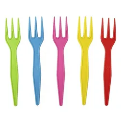 MONOUSO - Kompostierbare Wiederverwendbare CPLA Mini Gabel Verschiedene Farben 8,5cm (5.000 Stück)