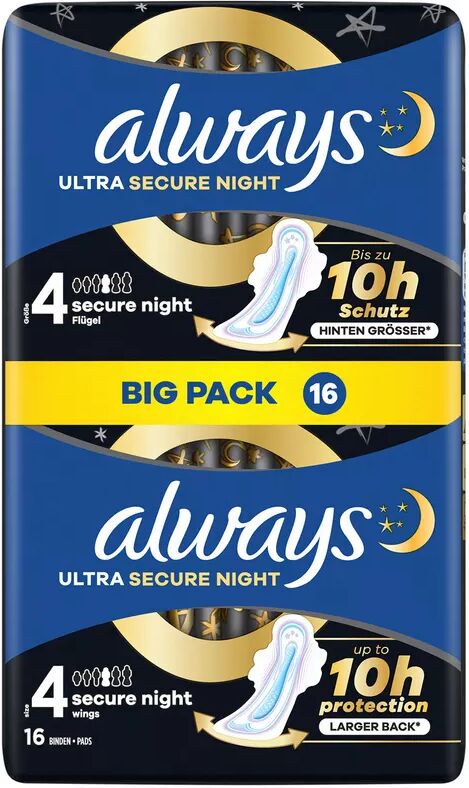 Always - Ultra Damenbinden Secure Night (Grösse 4), 16STK