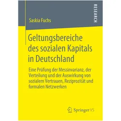 Geltungsbereiche des sozialen Kapitals in Deutschland, Fachbücher von Saskia Fuchs