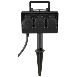 HEITRONIC Erdspieß-Energieverteiler DUBAI, IP44, max. 16A / 3680W, mit 150cm Steckerkabel, 3-fach HEI-35467