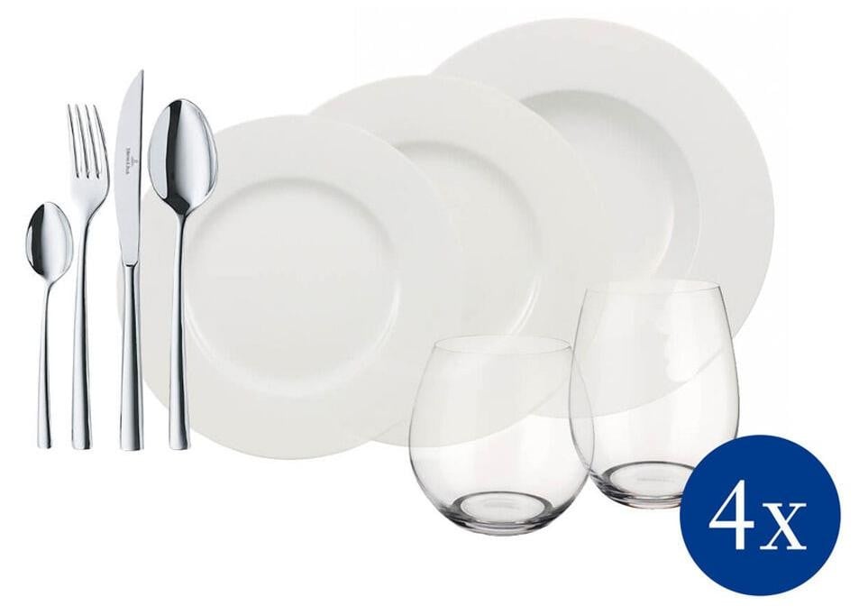 Villeroy & Boch Wonderful World White 4 Friends servies set 36-delig